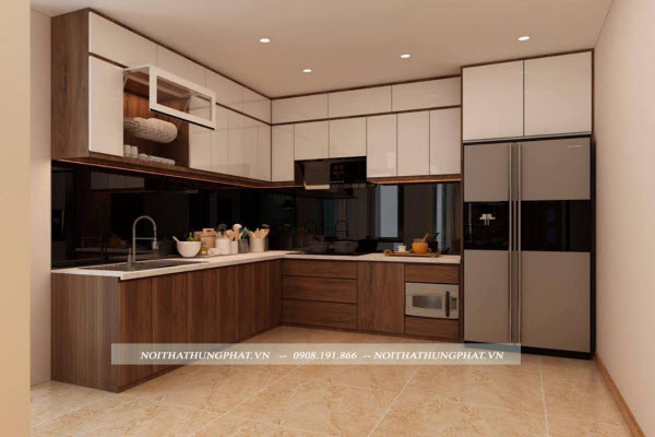 Ảnh của Tủ bếp Melamin cao kịch trần